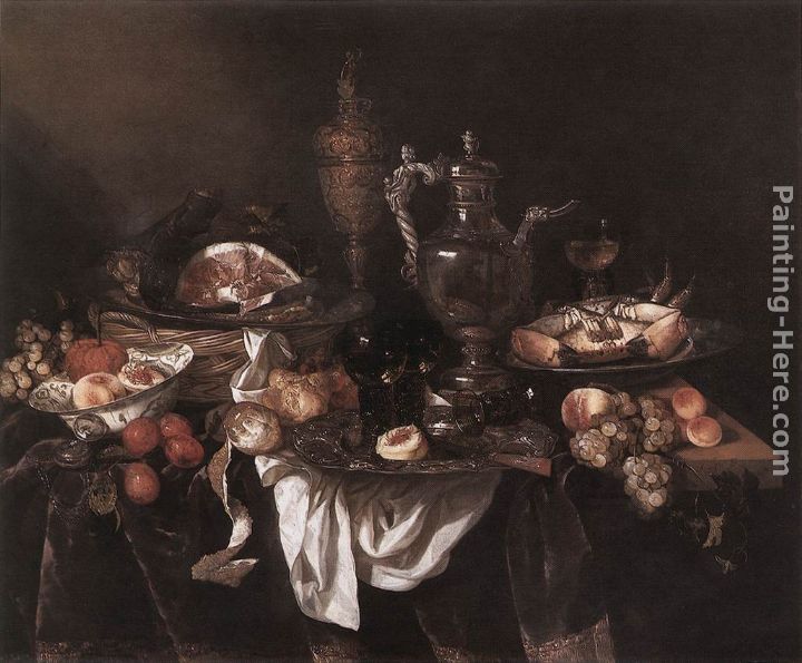 Banquet Still-Life painting - Abraham van Beyeren Banquet Still-Life art painting
